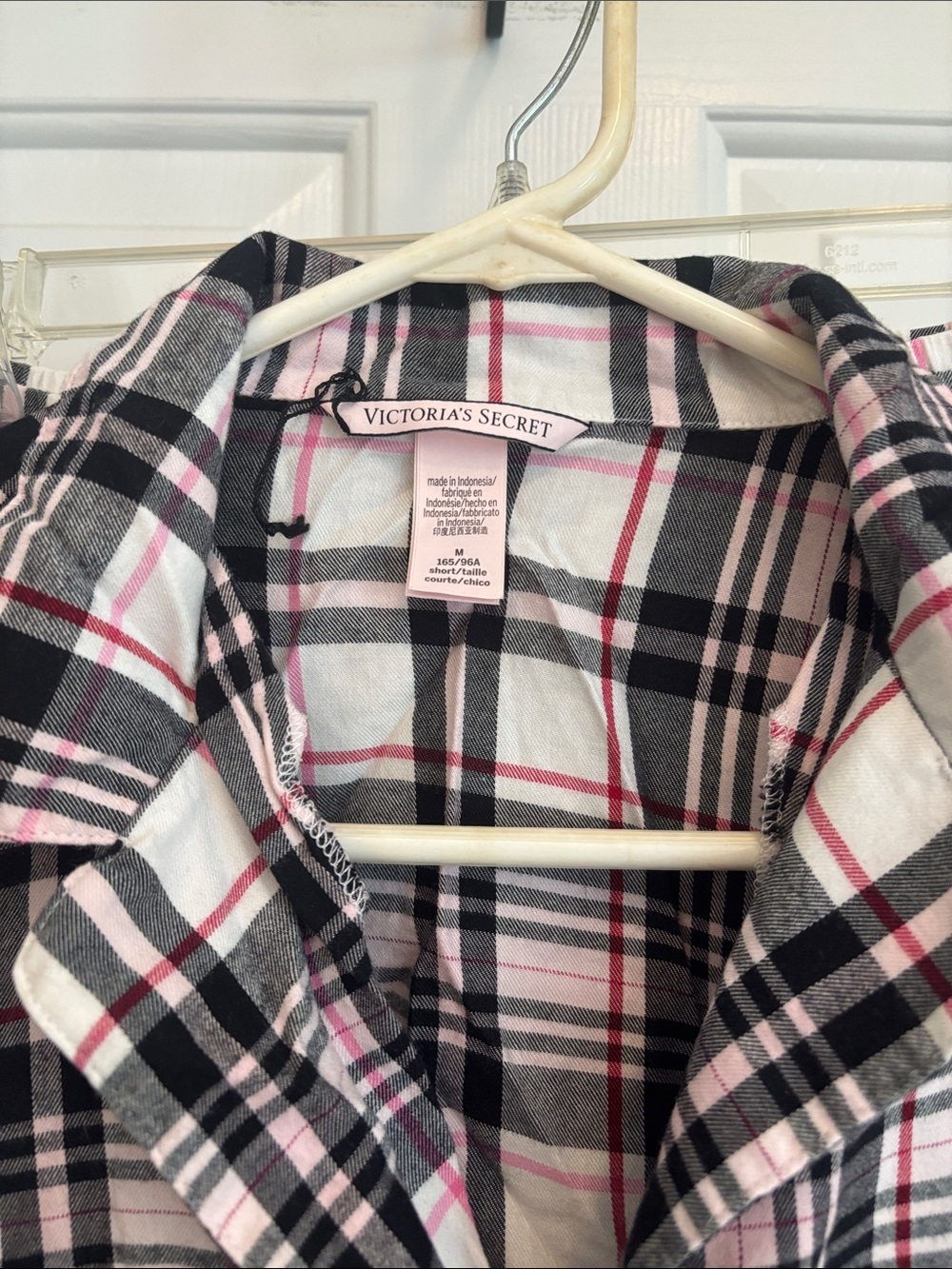 Victoria's Secret Pink, Black & White Plaid Flannel Jacket